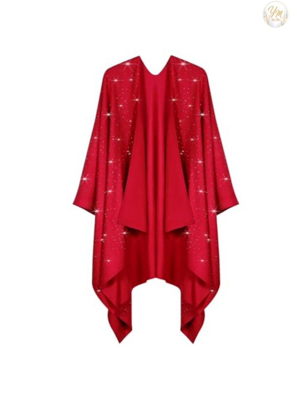 Bamboo Viscose Rhinestone Open Front Poncho Wrap Shawl Cape Ruana Travel Blanket